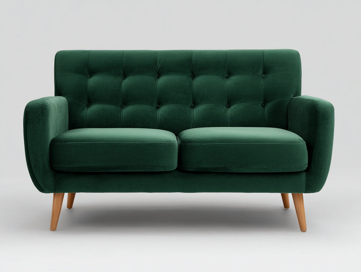 Canapé 2 places - Velours - 175 x 92 x 88 cm - Vert - Style scandinave
