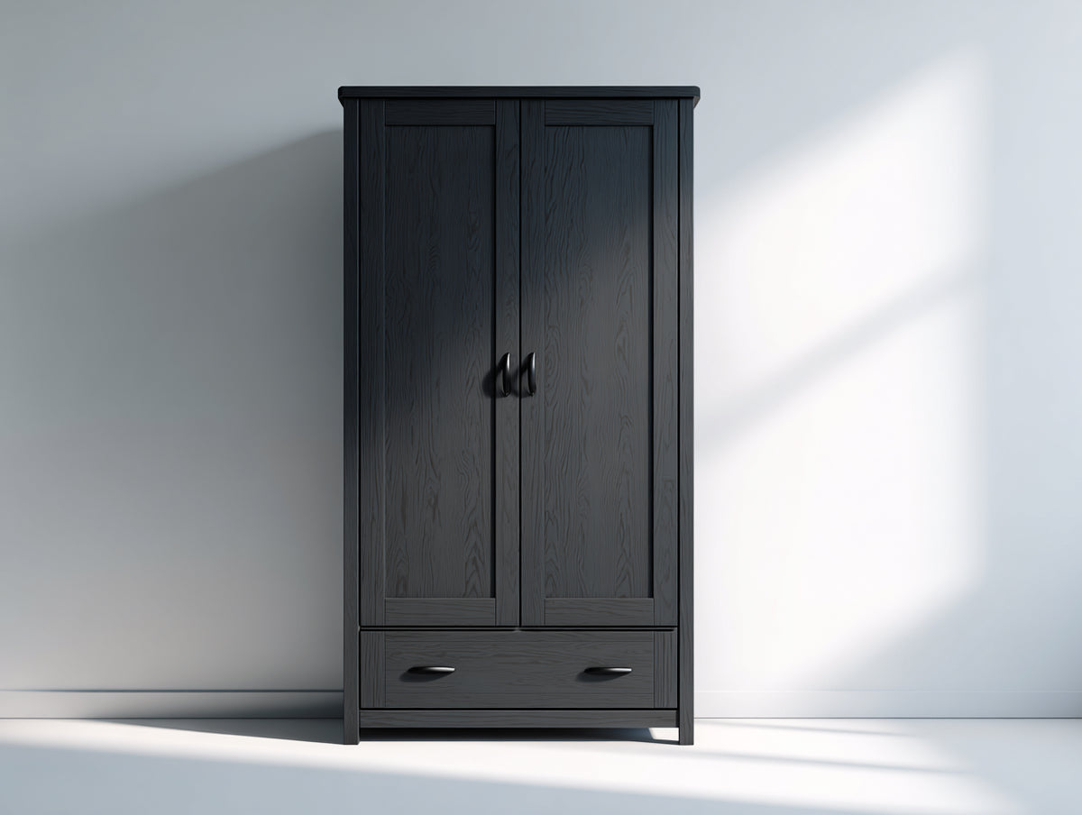 Armoire - Panneaux de bois - 82 x 46 x 181 cm - Noir - Style moderne