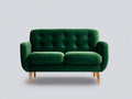 Canapé 2 places - Velours - 165 x 90 x 86 cm - Vert - Style scandinave