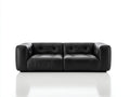 Canapé 2 places - Cuir - 190 x 98 x 82 cm - Noir - Style contemporain