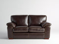 Canapé 2 places - Cuir - 165 x 90 x 90 cm - Marron foncé - Style classique