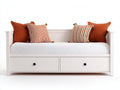 Canapé lit - Bois - 202x92x85 cm - Blanc - Style moderne fonctionnel