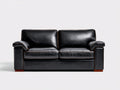 Canapé 2 places - Cuir - 170 x 92 x 88 cm - Noir - Style classique