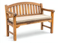 Banc de jardin - Bois-Tissu - 165 x 68 x 92 cm - Bois brun-Crème - Style classique