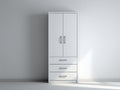 Armoire - Panneaux de bois - 76 x 42 x 186 cm - Blanc-Argent - Style moderne