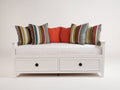 Canapé lit - Bois - 206x94x85 cm - Blanc - Style transitionnel élégant