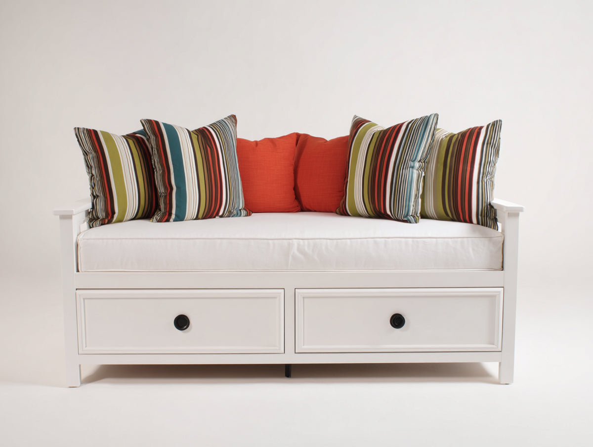 Canapé lit - Bois - 206x94x85 cm - Blanc - Style transitionnel élégant