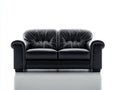 Canapé 2 places - Cuir - 175 x 95 x 92 cm - Noir - Style vintage