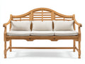 Banc de jardin - Bois-Tissu - 190 x 72 x 98 cm - Bois naturel-Crème - Style classique