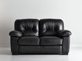 Canapé 2 places - Cuir - 170 x 92 x 90 cm - Noir - Style classique