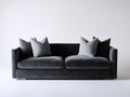 Canapé 2 places - Velours - 185 x 100 x 84 cm - Gris anthracite - Style contemporain