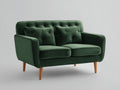 Canapé 2 places - Velours - 160 x 88 x 85 cm - Vert - Style scandinave