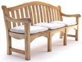 Banc de jardin - Bois - 160 x 62 x 92 cm - Bois naturel-Blanc cassé - Style classique