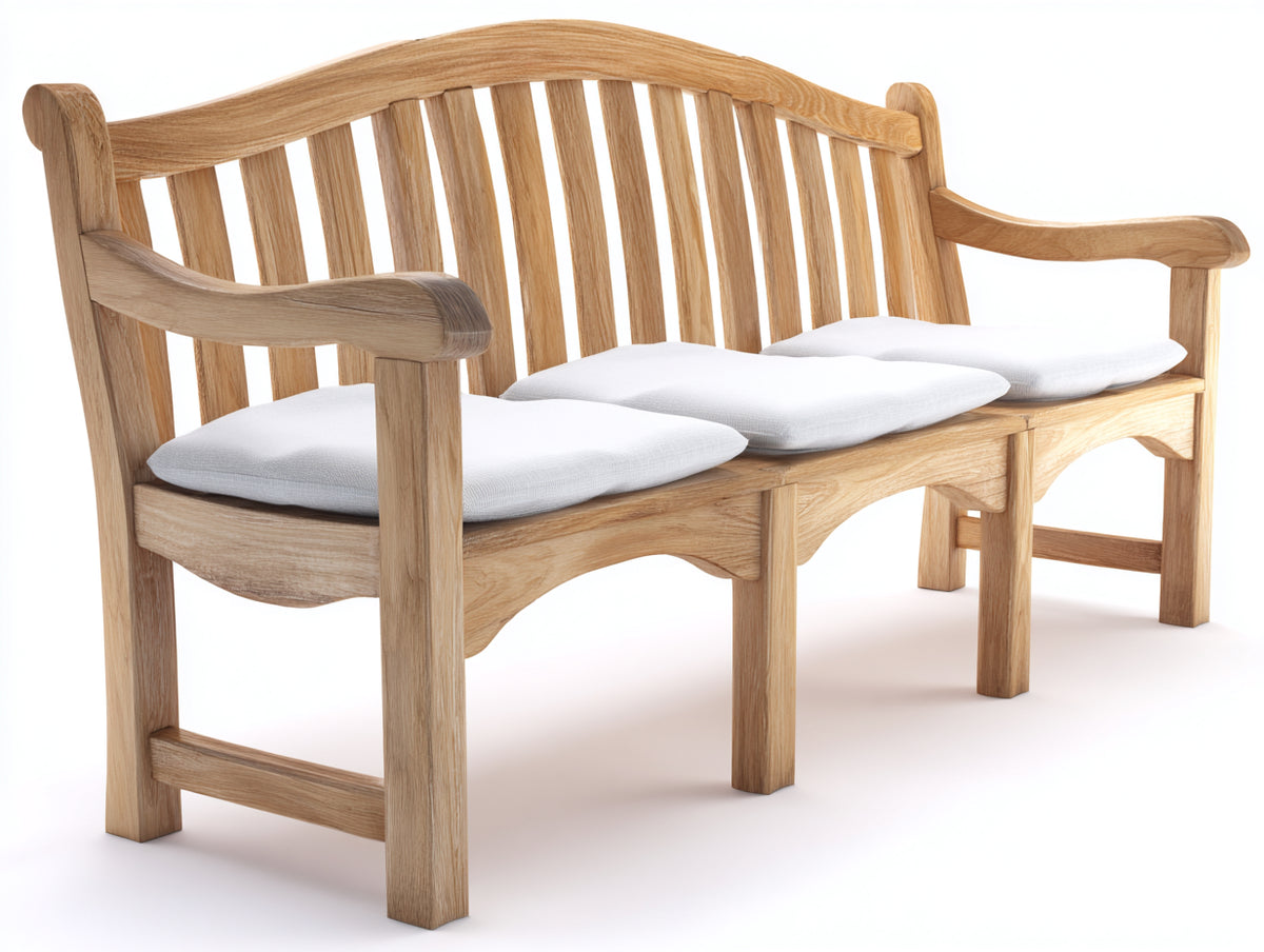 Banc de jardin - Bois - 160 x 62 x 92 cm - Bois naturel-Blanc cassé - Style classique