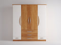 Armoire - Panneaux de bois - 158 x 55 x 198 cm - Blanc-Chêne miel - Style moderne