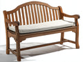 Banc de jardin - Bois-Tissu - 175 x 70 x 92 cm - Bois brun-Blanc - Style classique